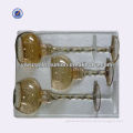 Candlestick set glass colored